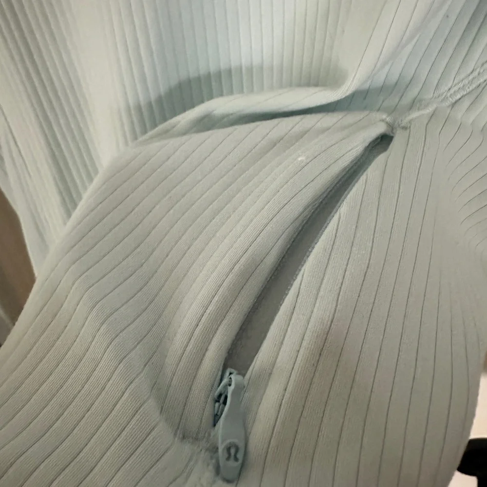 Lululemon Icy Blue Ribbed Rulu Long Sleeve Running or Training Top - Picture 4 of 7